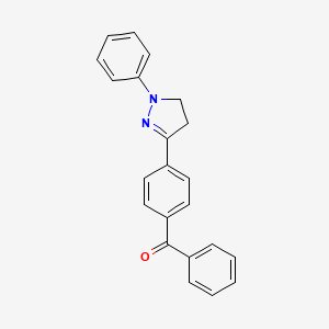 molecular formula C22H18N2O B14578013 Phenyl[4-(1-phenyl-4,5-dihydro-1H-pyrazol-3-yl)phenyl]methanone CAS No. 61447-61-8