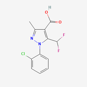 molecular formula C12H9ClF2N2O2 B1457802 1-(2-chlorophenyl)-5-(difluoromethyl)-3-methyl-1H-pyrazole-4-carboxylic acid CAS No. 1375473-93-0