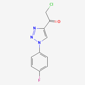 molecular formula C10H7ClFN3O B1457803 2-chloro-1-[1-(4-fluorophenyl)-1H-1,2,3-triazol-4-yl]ethan-1-one CAS No. 1375471-68-3