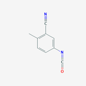 molecular formula C9H6N2O B14578036 5-Isocyanato-2-methylbenzonitrile CAS No. 61386-72-9
