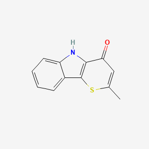 molecular formula C12H9NOS B14578093 2-Methylthiopyrano[3,2-b]indol-4(5H)-one CAS No. 61164-52-1