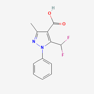 molecular formula C12H10F2N2O2 B1457814 5-(difluoromethyl)-3-methyl-1-phenyl-1H-pyrazole-4-carboxylic acid CAS No. 1375473-55-4