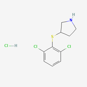 molecular formula C10H12Cl3NS B1457818 3-[(2,6-Dichlorophenyl)sulfanyl]pyrrolidine hydrochloride CAS No. 1864054-12-5