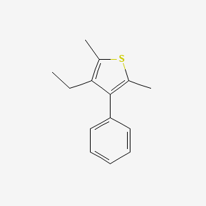 molecular formula C14H16S B14578204 Thiophene, 3-ethyl-2,5-dimethyl-4-phenyl- CAS No. 61285-35-6