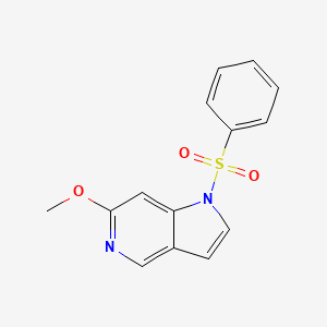 molecular formula C14H12N2O3S B1457823 6-Methoxy-1-(phenylsulfonyl)-1h-pyrrolo[3,2-c]pyridine CAS No. 1624261-00-2
