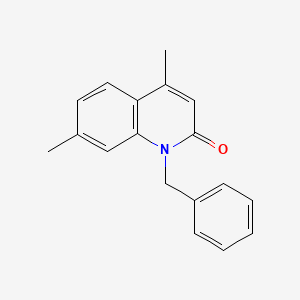 molecular formula C18H17NO B14578240 1-Benzyl-4,7-dimethylquinolin-2(1H)-one CAS No. 61304-94-7