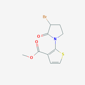 molecular formula C10H10BrNO3S B1457826 Methyl 2-(3-bromo-2-oxopyrrolidin-1-yl)thiophene-3-carboxylate CAS No. 1375471-71-8
