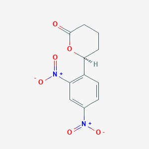 molecular formula C11H10N2O6 B14578303 (6S)-6-(2,4-Dinitrophenyl)oxan-2-one CAS No. 61521-47-9