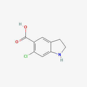 molecular formula C9H8ClNO2 B1457832 6-chloro-2,3-dihydro-1H-indole-5-carboxylic acid CAS No. 1375472-84-6