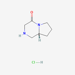 molecular formula C7H13ClN2O B1457835 (R)-Hexahydro-pyrrolo[1,2-a]pyrazin-4-one hydrochloride CAS No. 1303974-99-3