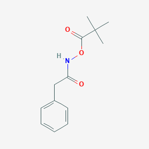 molecular formula C13H17NO3 B14578354 N-[(2,2-Dimethylpropanoyl)oxy]-2-phenylacetamide CAS No. 61689-15-4