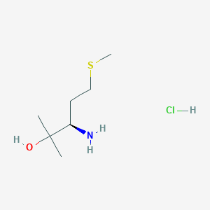 molecular formula C7H18ClNOS B1457846 (3R)-3-amino-2-methyl-5-(methylsulfanyl)pentan-2-ol hydrochloride CAS No. 1400744-21-9