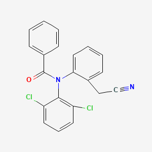 molecular formula C21H14Cl2N2O B14578460 N-[2-(Cyanomethyl)phenyl]-N-(2,6-dichlorophenyl)benzamide CAS No. 61492-91-9