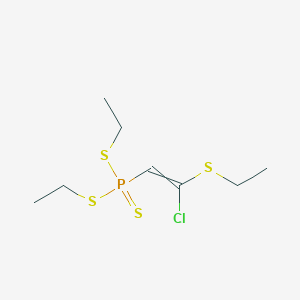 molecular formula C8H16ClPS4 B14578493 Diethyl [2-chloro-2-(ethylsulfanyl)ethenyl]phosphonotrithioate CAS No. 61609-55-0