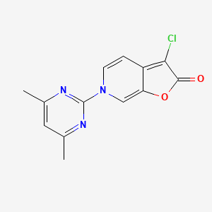 molecular formula C13H10ClN3O2 B14578548 Furo[2,3-c]pyridin-2(6H)-one, 3-chloro-6-(4,6-dimethyl-2-pyrimidinyl)- CAS No. 61603-38-1