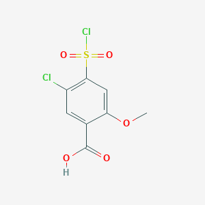 molecular formula C8H6Cl2O5S B1457859 5-Chloro-4-(chlorosulfonyl)-2-methoxybenzoic acid CAS No. 1375472-16-4