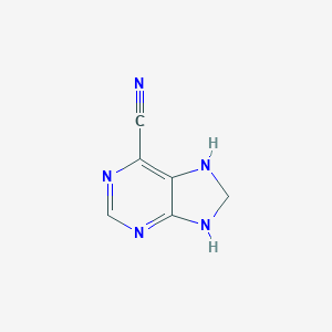 molecular formula C6H5N5 B145786 8,9-dihydro-7H-purine-6-carbonitrile CAS No. 128033-35-2