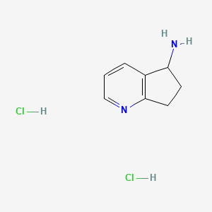 molecular formula C8H12Cl2N2 B1457860 6,7-Dihydro-5H-cyclopenta[b]pyridin-5-amine dihydrochloride CAS No. 1187930-17-1