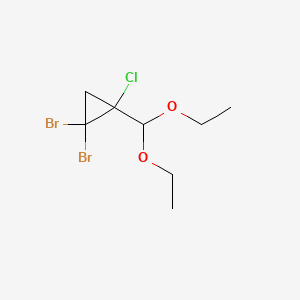 molecular formula C8H13Br2ClO2 B1457863 1,1-Dibromo-2-chloro-2-(diethoxymethyl)cyclopropane CAS No. 851900-13-5