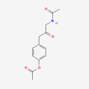 molecular formula C13H15NO4 B14578676 Acetamide, N-[3-[4-(acetyloxy)phenyl]-2-oxopropyl]- CAS No. 61172-74-5