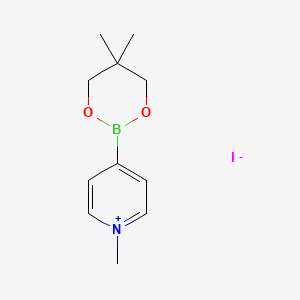 molecular formula C11H17BINO2 B1457868 4-(5,5-Dimethyl-1,3,2-dioxaborinan-2-YL)-1-methylpyridin-1-ium iodide CAS No. 870556-29-9