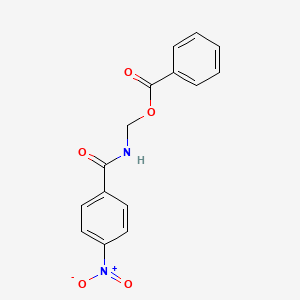 molecular formula C15H12N2O5 B14578719 Benzamide, N-[(benzoyloxy)methyl]-4-nitro- CAS No. 61652-88-8