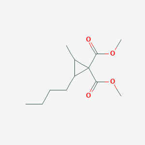 molecular formula C12H20O4 B14578784 Dimethyl 2-butyl-3-methylcyclopropane-1,1-dicarboxylate CAS No. 61110-99-4