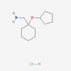 molecular formula C12H24ClNO B1457883 [1-(Cyclopentyloxy)cyclohexyl]methanamine hydrochloride CAS No. 1384430-56-1