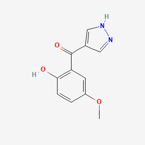 molecular formula C11H10N2O3 B14578865 Methanone, (2-hydroxy-5-methoxyphenyl)-1H-pyrazol-4-yl- CAS No. 61466-43-1
