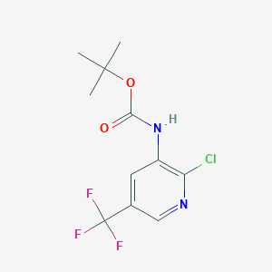 molecular formula C11H12ClF3N2O2 B1457888 叔丁基 2-氯-5-(三氟甲基)吡啶-3-基氨基甲酸酯 CAS No. 1820707-62-7