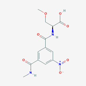 molecular formula C13H15N3O7 B14578947 O-Methyl-N-[3-(methylcarbamoyl)-5-nitrobenzoyl]-L-serine CAS No. 61494-00-6