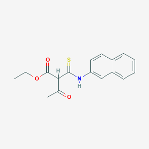 molecular formula C17H17NO3S B14578953 Butanoic acid, 2-[(2-naphthalenylamino)thioxomethyl]-3-oxo-, ethyl ester CAS No. 61694-05-1