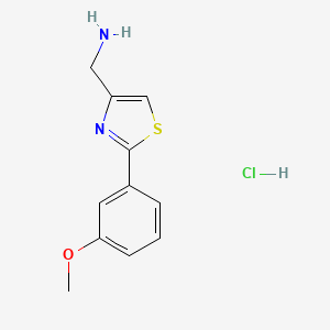 molecular formula C11H13ClN2OS B1457896 C-[2-(3-Methoxy-phenyl)-thiazol-4-yl]-methylamine hydrochloride CAS No. 1263378-79-5