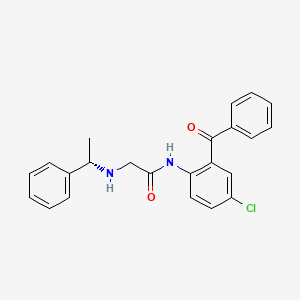molecular formula C23H21ClN2O2 B1457899 N-(2-benzoyl-4-chlorophenyl)-2-{[(1S)-1-phenylethyl]amino}acetamide CAS No. 1616506-46-7