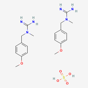 molecular formula C20H32N6O6S B1457902 Bis(1-[(4-methoxyphenyl)methyl]-1-methylguanidine), sulfuric acid CAS No. 1461708-20-2