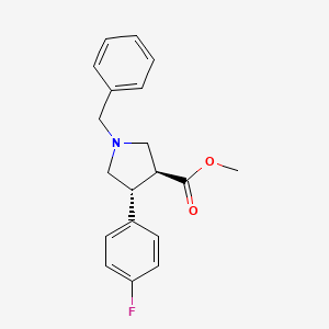 molecular formula C19H20FNO2 B1457906 Methyl DL-(3S,4R)-1-benzyl-4-(4-fluorophenyl)pyrrolidine-3-carboxylate CAS No. 1628555-75-8