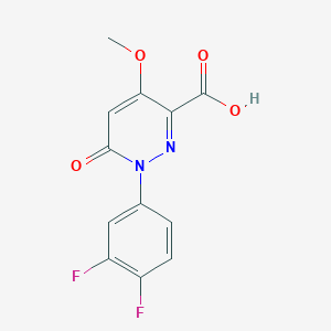 molecular formula C12H8F2N2O4 B1457911 1-(3,4-二氟苯基)-4-甲氧基-6-氧代-1,6-二氢哒嗪-3-羧酸 CAS No. 1616500-63-0