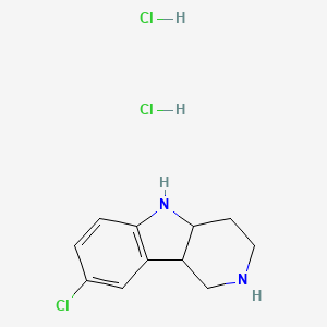 molecular formula C11H15Cl3N2 B1457916 8-Chloro-2,3,4,4a,5,9b-hexahydro-1H-pyrido[4,3-b]indole dihydrochloride CAS No. 1187931-90-3