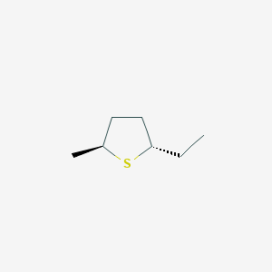 molecular formula C7H14S B14579161 Thiolane, 2-ethyl-5-methyl, trans- CAS No. 61568-32-9