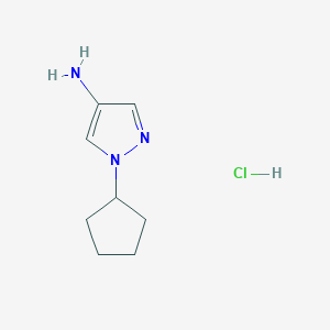 molecular formula C8H14ClN3 B1457917 1-Cyclopentyl-1H-pyrazol-4-amine hydrochloride CAS No. 1216126-64-5
