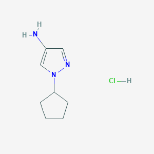 molecular formula C8H14ClN3 B1457917 1-Cyclopentyl-1H-pyrazol-4-amine hcl CAS No. 1216126-64-5