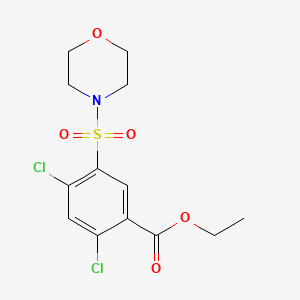 molecular formula C13H15Cl2NO5S B14579207 Benzoic acid, 2,4-dichloro-5-(4-morpholinylsulfonyl)-, ethyl ester CAS No. 61591-09-1