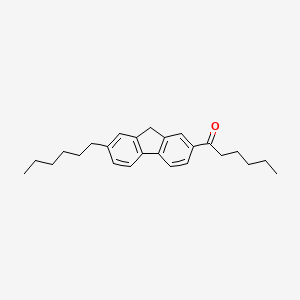 molecular formula C25H32O B14579225 1-(7-Hexyl-9H-fluoren-2-YL)hexan-1-one CAS No. 61314-08-7
