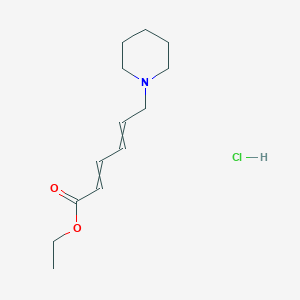 molecular formula C13H22ClNO2 B14579242 Ethyl 6-piperidin-1-ylhexa-2,4-dienoate;hydrochloride CAS No. 61346-93-8