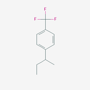 molecular formula C11H13F3 B14579256 Benzene, 1-(1-methylpropyl)-4-(trifluoromethyl)- CAS No. 61628-76-0
