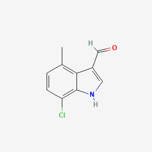 molecular formula C10H8ClNO B1457929 7-chloro-4-methyl-1H-indole-3-carbaldehyde CAS No. 1190320-96-7