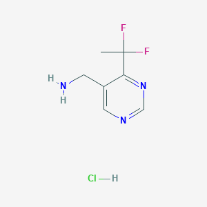 molecular formula C7H10ClF2N3 B1457931 C-[4-(1,1-Difluoro-ethyl)-pyrimidin-5-yl]-methylamine hydrochloride CAS No. 1427195-39-8