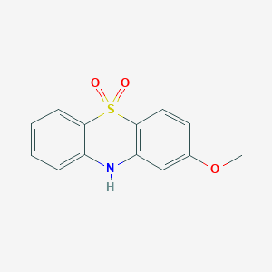 molecular formula C13H11NO3S B14579317 2-methoxy-10H-phenothiazine 5,5-dioxide CAS No. 61174-81-0