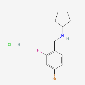 molecular formula C12H16BrClFN B1457933 N-Cyclopentyl 4-bromo-2-fluorobenzylamine, hcl CAS No. 1403483-57-7