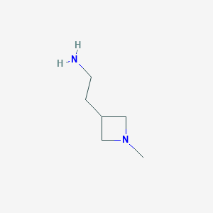 molecular formula C6H14N2 B1457940 2-(1-甲基氮杂环丁-3-基)乙-1-胺 CAS No. 1542210-23-0